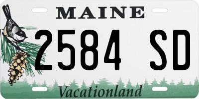 ME license plate 2584SD