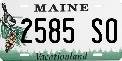 ME license plate 2585SO