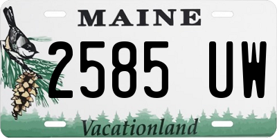 ME license plate 2585UW