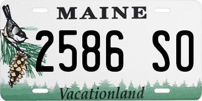 ME license plate 2586SO