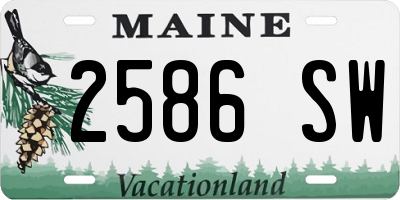 ME license plate 2586SW