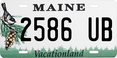ME license plate 2586UB