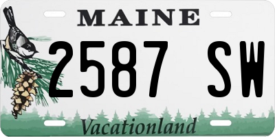ME license plate 2587SW