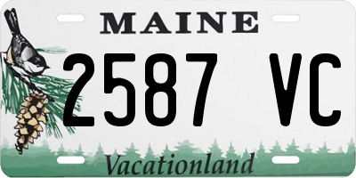 ME license plate 2587VC