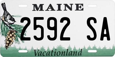 ME license plate 2592SA