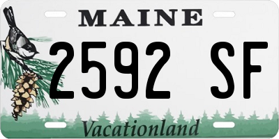ME license plate 2592SF