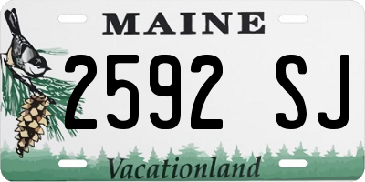 ME license plate 2592SJ