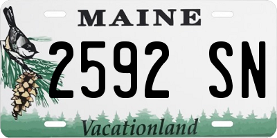 ME license plate 2592SN