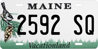 ME license plate 2592SQ