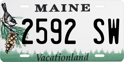 ME license plate 2592SW
