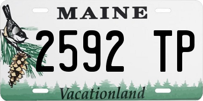ME license plate 2592TP
