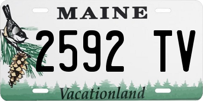 ME license plate 2592TV