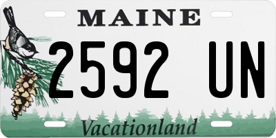 ME license plate 2592UN