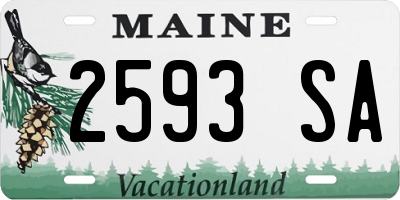 ME license plate 2593SA