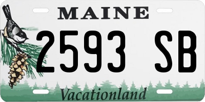 ME license plate 2593SB