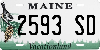 ME license plate 2593SD