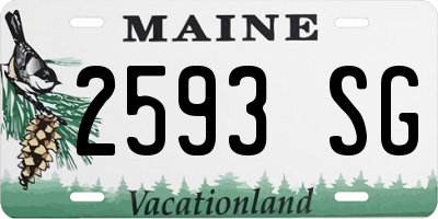 ME license plate 2593SG