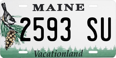 ME license plate 2593SU