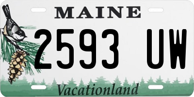 ME license plate 2593UW