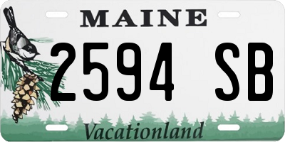 ME license plate 2594SB