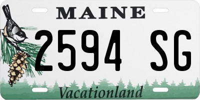 ME license plate 2594SG
