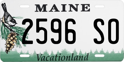 ME license plate 2596SO