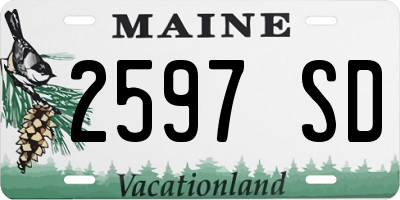 ME license plate 2597SD