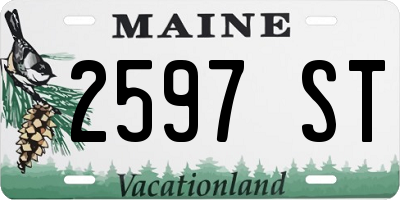 ME license plate 2597ST