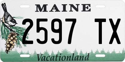 ME license plate 2597TX