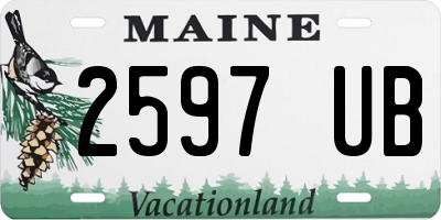 ME license plate 2597UB
