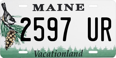 ME license plate 2597UR