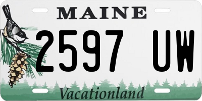 ME license plate 2597UW