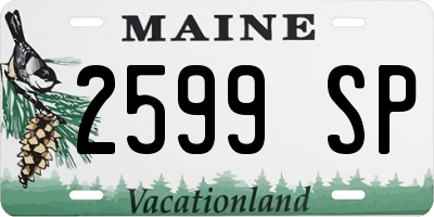 ME license plate 2599SP