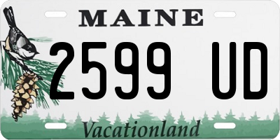 ME license plate 2599UD