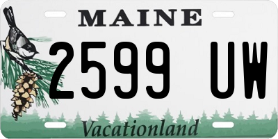 ME license plate 2599UW