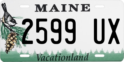 ME license plate 2599UX