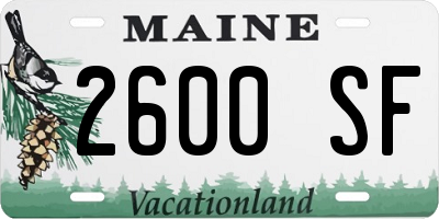 ME license plate 2600SF