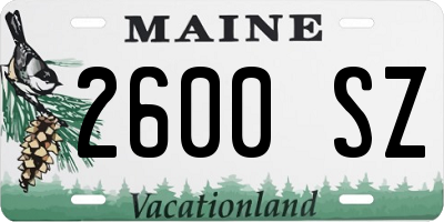 ME license plate 2600SZ