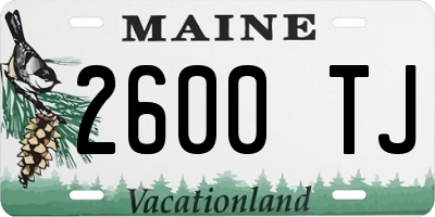 ME license plate 2600TJ