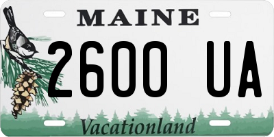 ME license plate 2600UA
