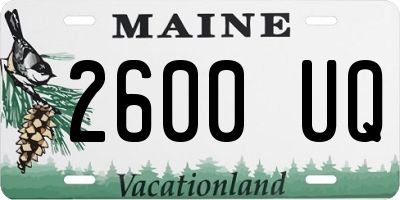 ME license plate 2600UQ