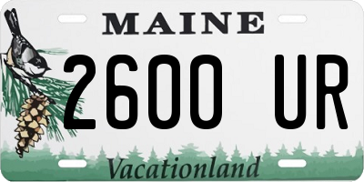 ME license plate 2600UR