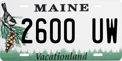 ME license plate 2600UW