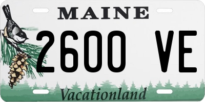 ME license plate 2600VE