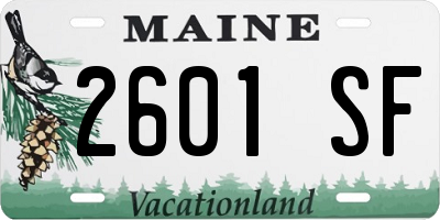ME license plate 2601SF