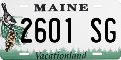 ME license plate 2601SG