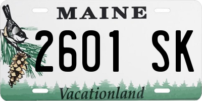 ME license plate 2601SK