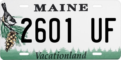 ME license plate 2601UF