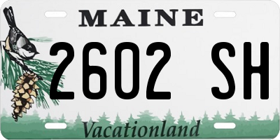 ME license plate 2602SH