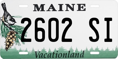 ME license plate 2602SI